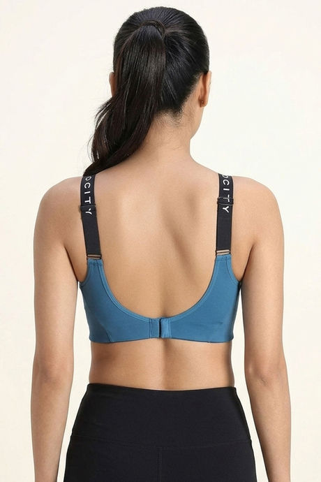 Zelocity Medium Impact Sports Bra - Saxony Blue — image 3